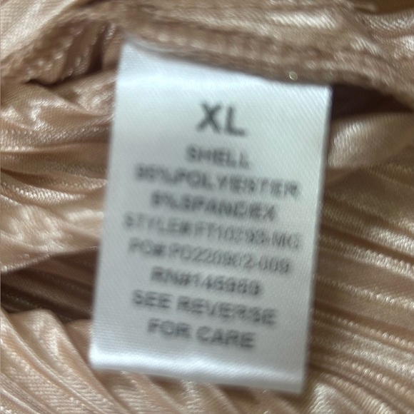 Molly Green Gold Pleated Tie-Front Crop Blouse/Cardigan. Size XL. - Picture 5 of 8